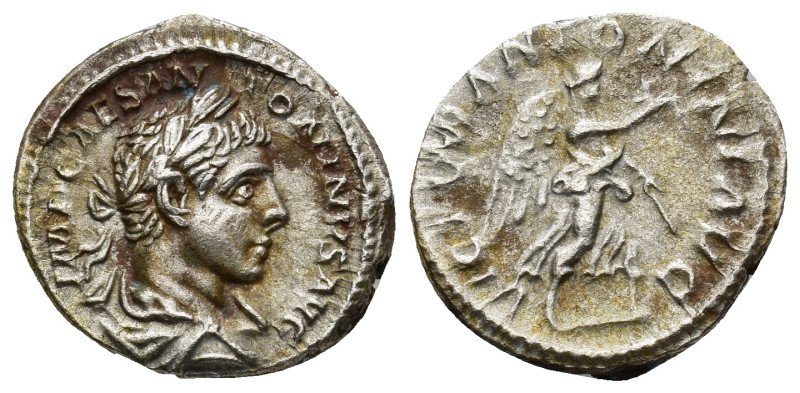 Elagabalus AD 218-222. AR Denarius (3.5 Gr. 18mm.)
Laureate and draped bust of E...