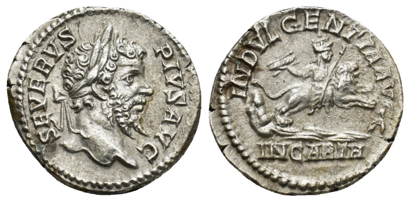 SEPTIMIUS SEVERUS. AR Denarius. (3.1 Gr. 18mm.). Rome. 
 Laureate bust of Septim...