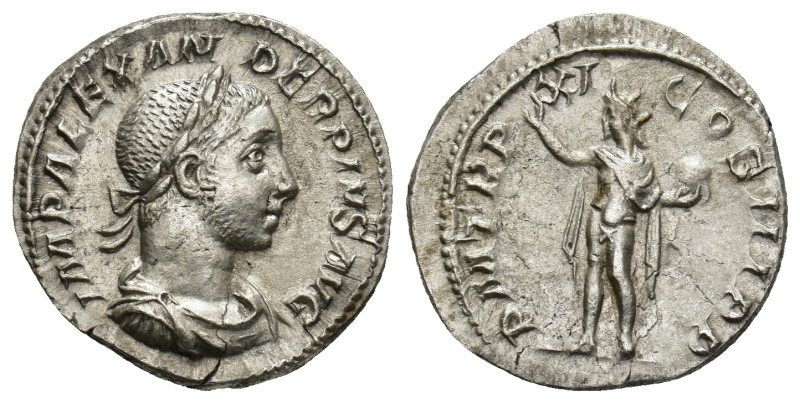 Severus Alexander (222-235 AD), AR Denarius (3.1 Gr. 18mm.) Rome
laureate bust r...