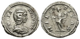 Julia Domna, Augusta, 193-217. Denarius (3.2 Gr. 19mm.), Laodicea ad Mare 
Draped bust of Julia Domna to right. 
Rev. Hilaritas standing left, holding...