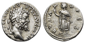 SEPTIMIUS SEVERUS (193-211). Denarius. (17mm, 2.6 g) Laodicea. Obv: L SEPT SEV PERT AVG IMP II. Laureate head right. Rev: BONA SPES. Spes advancing le...