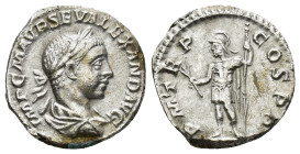 Severus Alexander, 222 - 235 AD Silver Denarius, Rome Mint, (18mm, 2.5 g) Obverse: IMP C M AVR SEV ALEXAND AVG, Laureate head of Severus right. Revers...