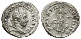 Elagabalus (218-222 AD). Denarius; Elagabalus (218-222 AD); Rome, 221 AD, Denarius,(19mm, 2.9 g) Obv: IMP ANTONINVS PIVS AVG Head laureate r. Rx: P M ...