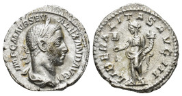 Severus Alexander, (A.D.222-235), silver denarius, issued 226, Rome mint, (19mm, 3.0 g), obv. laureate bust to right, draped, around IMP C M AVR SEV A...