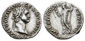 Domitian. 81-96 AD. Denarius, (19mm, 3.2 g). Rome, 86 AD. Obv: IMP CAES DOMIT AVG - GERM P M TR P VI Head laureate right. Rx: IMP XII COS XII - CENS P...
