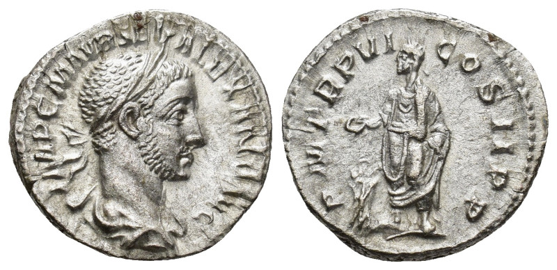 Severus Alexander AR Denarius. (19mm, 3.31 g) Rome, AD 222-235. IMP C M AVR SEV ...