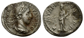 Severus Alexander (222-228 AD) Rome AR Denarius. (3 Gr. 19mm.)
Laureate and draped bust of Severus Alexander on the right 
Rev. Aequitas standing to t...