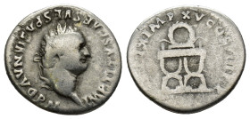 Titus, 79-81 Rome AR Denar. (3.23 Gr. 18mm.)
 Laureate head right 
Rev. Wreath on curule chair.