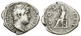 Hadrian (AD 117-138). AR Denarius (3.4 Gr. 18mm.). Rome 
Laureate bust of Hadrian right, slight drapery on far shoulder 
Rev. Pudicitia seated left. C...