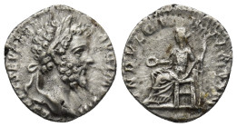 Septimius Severus (193 - 211 AD) AR Denarius (2.63 Gr. 16mm.) Rome 
Laureate head right 
Rev. Indulgentia seated left, holding patera and sceptre