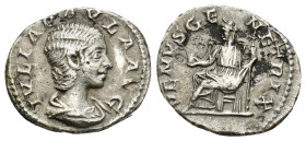 Julia Paula, Augusta, 219-220. AR Denarius (3.13 Gr. 18mm.), first wife of Elagabalus, Rome
Draped bust of Julia Paula to right, her hair in waves and...