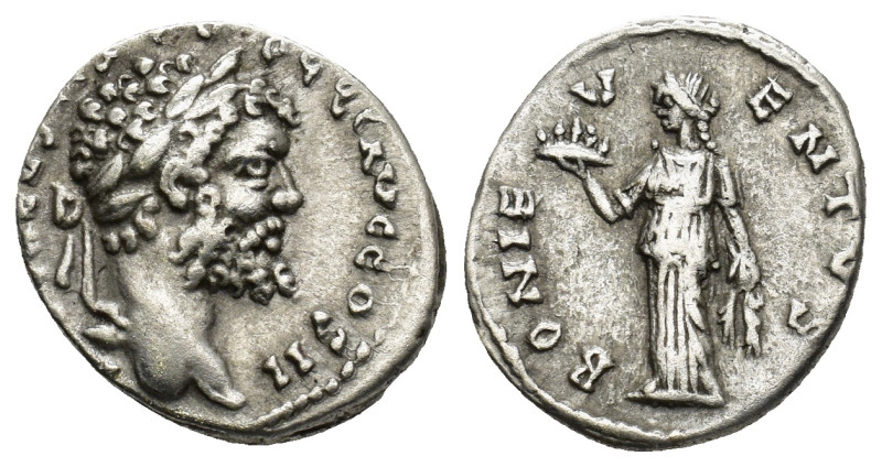 SEPTIMIUS SEVERUS. 193-211 AD. AR Denarius (3.1 Gr. 17mm.). Emesa
Laureate head ...