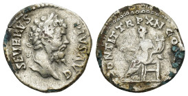 Septimius Severus AR Denarius. (3 Gr. 18mm.) Rome
Laureate head right 
Rev. Fortuna seated left, holding patera and cornucopiae.