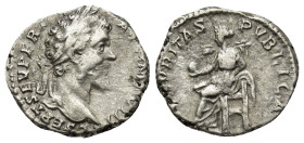 Septimius Severus. A.D. 193-211. AR Denarius (3.42 Gr. 17mm.). Rome 
Laureate head of Septimius Severus right 
Rev. Securitas seated left holding glob...