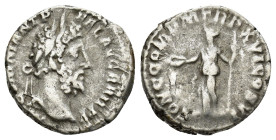 Commodus AD 180-192. AR Denarius (3.3 Gr. 17mm.) Rome 
Laureate head right 
Rev. Concordia standing left, holding patera and sceptre.