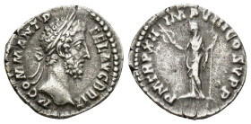 Commodus. A.D. 177-192. AR Denarius (2.5 Gr. 18mm.). Rome
Laureate head right 
Rev. Felicitas standing left, holding Victory and long caduceus.