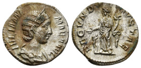 JULIA MAMAEA (Augusta, 222-235). AR Denarius. (2.81 Gr. 18mm.) Rome. 
Diademed and draped bust right. 
Rev. Fecunditas standing left, hand over a chil...