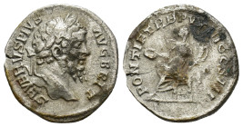 Septimius Severus AD 207-208 AD. AR Denarius (2.72 Gr. 18mm.) 
Laureate bust right 
Rev. Concordia seated left, holding patera and cornucopia.