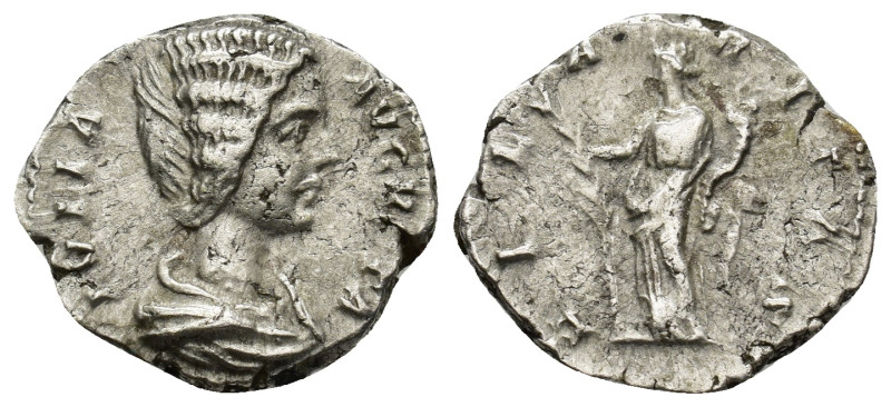 Julia Domna, Augusta, 193-217. AR Denarius (3.3 Gr. 18mm.), Laodicea ad Mare, 19...