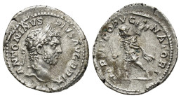 Caracalla AD 198-217. AR Denarius (3.5 Gr. 20mm.) Rome 
Laureate head of Caracalla to right 
Rev. Mars advancing left, holding spear with his right ha...
