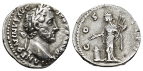 ANTONINIUS PIUS, A.D. 138-161 AR Denarius (3.1 Gr. 17mm.) Rome
laureate head to right 
Rev. Equity standing to left holding scales and sceptre.