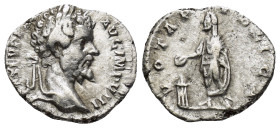 Septimius Severus (193-211 AD) AR Denarius (2.73 Gr. 18mm.) Roma
Laureate head right. 
Rev. Severus, veiled, standing left, sacrificing out of patera ...