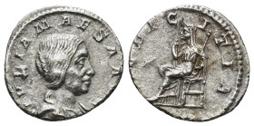 Julia Maesa, Grandmother of Elagabal and Severus Alexander AR Denarius (2.22 Gr. 17mm) Rome
Draped bust right 
Rev. Pudicitia, veiled, seated l., hold...