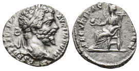 Septimius Severus (193-211). AR Denarius (2.5 Gr. 17mm.). Rome 
Laureate head right. 
Rev. Securitas seated left holding globe in right hand.