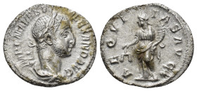 SEVERUS ALEXANDER. Denarius. (19mm, 2.18 g). 226 AD Rome. Anv: Laureate and draped bust of Alejandro Severo on the right, around the legend: IMP CM AV...