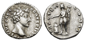 Marcus Aurelius, as Caesar, 139-161. Denarius (Silver, 18mm, 3.5 g), Rome, 152-153. AVRELIVS CAE - SAR AVG PII FIL Bare head of Aurelius to right. Rev...