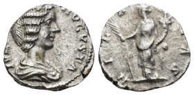 Julia Domna (AD 193-217). AR denarius (16mm, 2.9 g). Rome, ca. AD 196-211, IVLIA-AVGVSTA, draped bust of Julia Domna right, wearing helmet-like wig of...