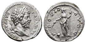 Septimius Severus AR Denarius. (18mm, 3.2 g) Rome, AD 200-201. SEVERVS AVG PART MAX, laureate head to right / PROVID AVGG, Providentia standing to lef...