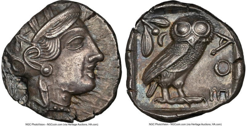 ATTICA. Athens. Ca. 440-404 BC. AR tetradrachm (26mm, 16.95 gm, 8h). NGC Choice ...