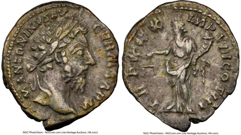 Marcus Aurelius, as Augustus (AD 161-180). AR denarius (20mm, 12h). NGC Choice X...