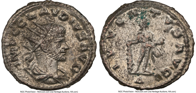 Claudius II (AD 268-270). BI antoninianus (21mm, 5h). NGC MS, Silvering. Antioch...
