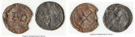ANCIENT LOTS. Roman Imperial. Lot of two (2) AE tessera. Fair-VG, edge chip. Includes: Two Roman Imperial tessera, various motifs. Total of two (2) it...