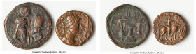 ANCIENT LOTS. Mixed. Lot of two (2) AE issues. Fine. Includes: One Kushan and one Sasanian AE issue, different rulers and types. Total of two (2) coin...