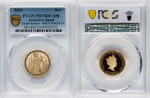 British Administration. Elizabeth II gold Proof "Bonomi Pattern - Minerva" Sovereign 2021 PR70 Deep Cameo PCGS, Commonwealth mint, KM-Unl. Mintage: 15...