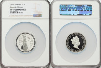 British Administration. Elizabeth II silver Proof "Bonomi Pattern - Minerva" 10 Pounds (2 oz) 2021 PR69 Ultra Cameo NGC, Commonwealth mint, KM-Unl. Mi...