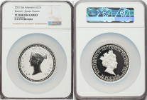 British Administration. Elizabeth II silver Proof "Bonomi Pattern - Victoria" 25 Pounds (5 oz) 2021 PR70 Ultra Cameo NGC, Commonwealth mint, KM-Unl. M...