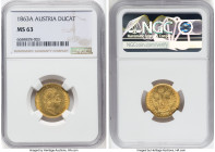 Franz Joseph I gold Ducat 1863-A MS63 NGC, Vienna mint, KM2264, Fr-491. HID09801242017 © 2023 Heritage Auctions | All Rights Reserved