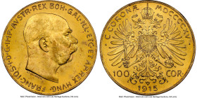Franz Joseph I gold Restrike 100 Corona 1915 MS66 NGC, Vienna mint, KM2819, Fr-507R. HID09801242017 © 2023 Heritage Auctions | All Rights Reserved