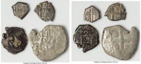 Spanish Colonial 4-Piece Lot of Assorted Potosi Cob Issues, Includes two Real issues, a 2 Real, and an 8 Reales. From the Salassi III Collection. Sold...