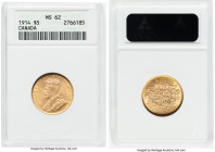 George V gold 5 Dollars 1914 MS62 ANACS, Ottawa mint, KM26, Fr-4. HID09801242017 © 2023 Heritage Auctions | All Rights Reserved