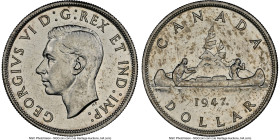 George VI "Maple Leaf" Dollar 1947 AU Details (Cleaned) NGC, Royal Canadian mint, KM37. HID09801242017 © 2023 Heritage Auctions | All Rights Reserved