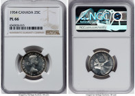 Elizabeth II Prooflike 25 Cents 1954 PL66 NGC, Royal Canadian mint, KM52. HID09801242017 © 2023 Heritage Auctions | All Rights Reserved