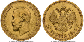 Nicholas II gold 10 Roubles 1904-AP MS63 NGC, St. Petersburg mint, KM-Y64, Fr-179. HID09801242017 © 2023 Heritage Auctions | All Rights Reserved