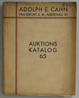 Auktionskataloge. Cahn, A.E., Frankfurt a.M. Auktion 65 vom 15.10.1929.


Antike, Mittelalter, Neuzeit, bes. Gold- und Ausbeutemünzen. Schätzliste,...
