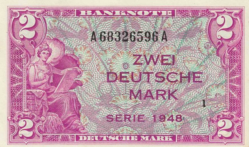 Bundesrepublik Deutschland
Bank deutscher Länder 1948-1949 2 DM 1948. Serie A /...