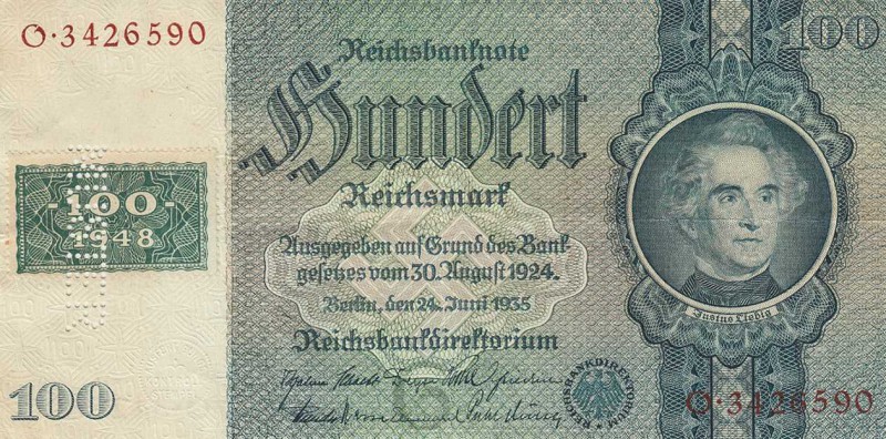 Deutsche Demokratische Republik
Kuponausgaben zur Währungsreform 1948 100 Reich...